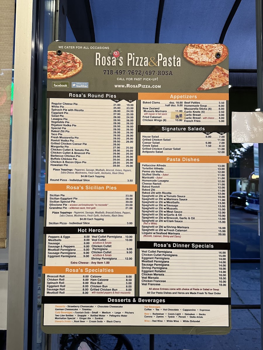 Rosa's Pizza Photo Menu 2