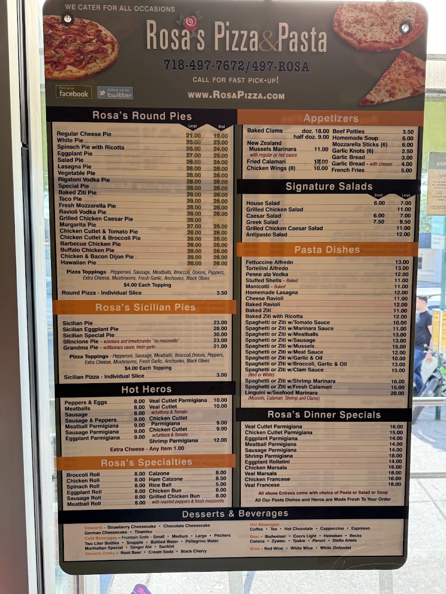 Rosa's Pizza Photo Menu 3