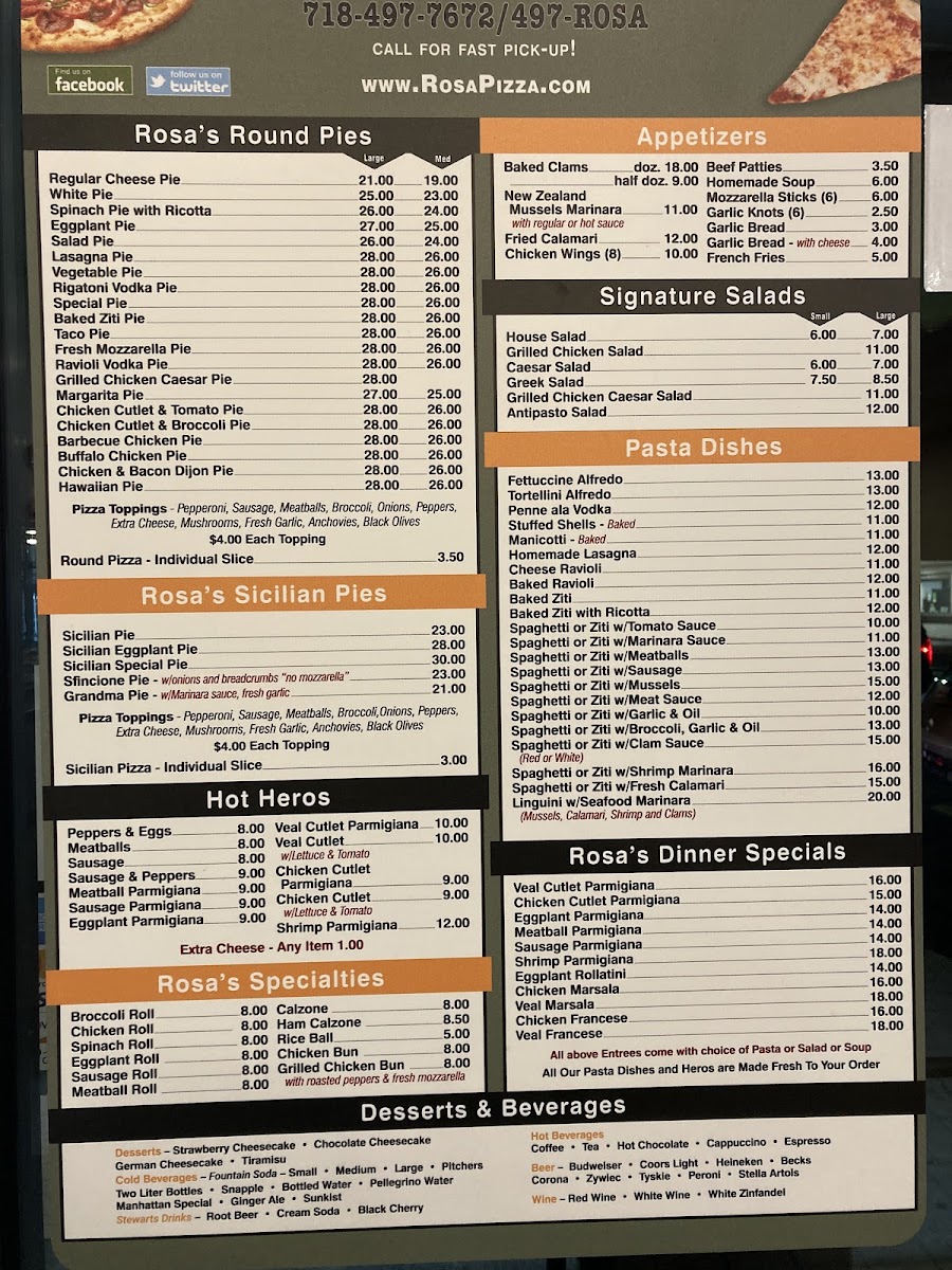 Rosa's Pizza Photo Menu 6