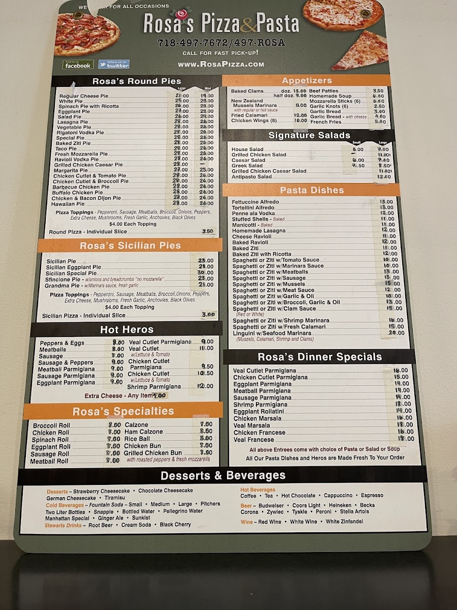 Rosa's Pizza Photo Menu 9