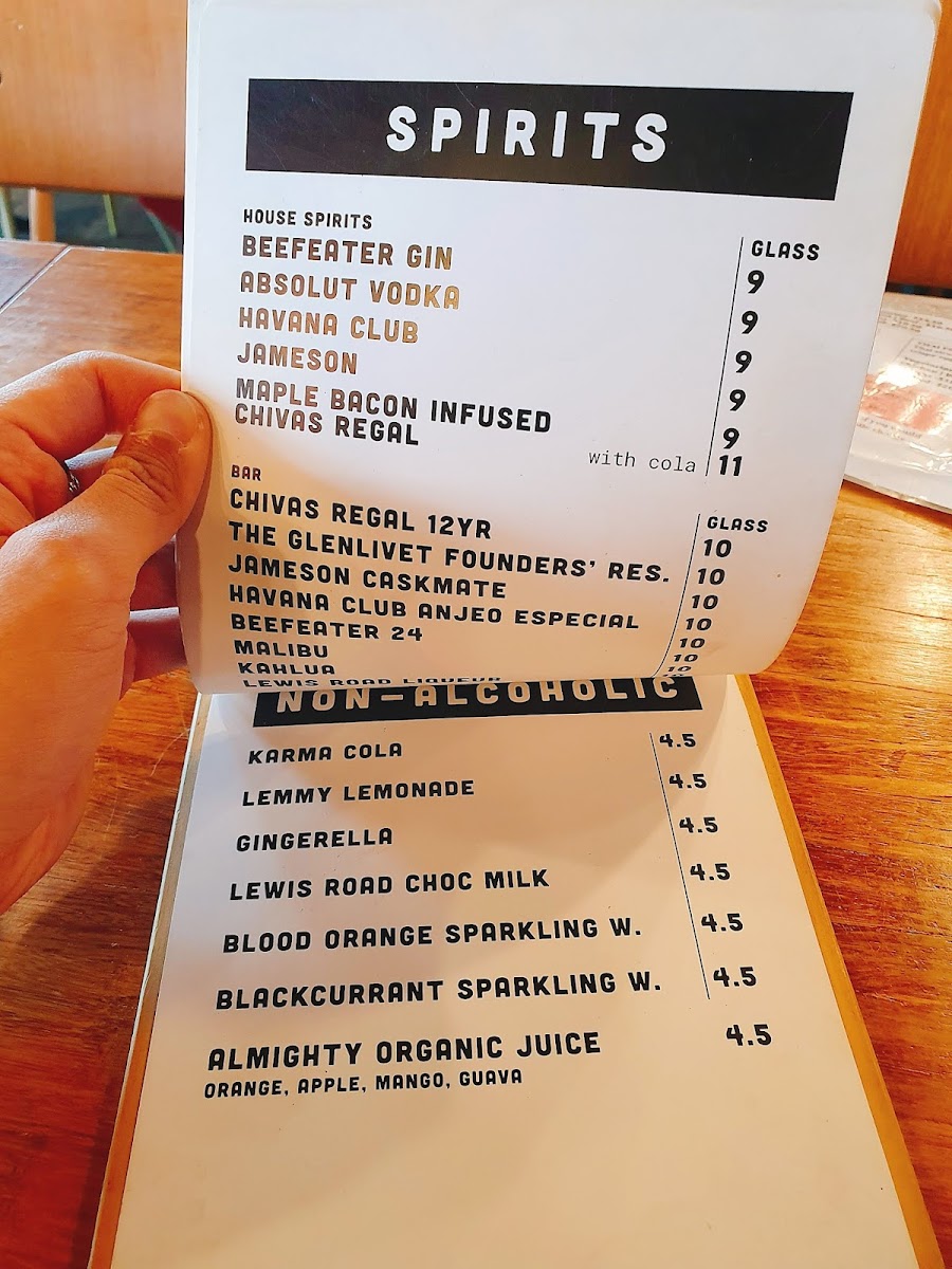 Bacon Bros Burgers Photo Menu 2