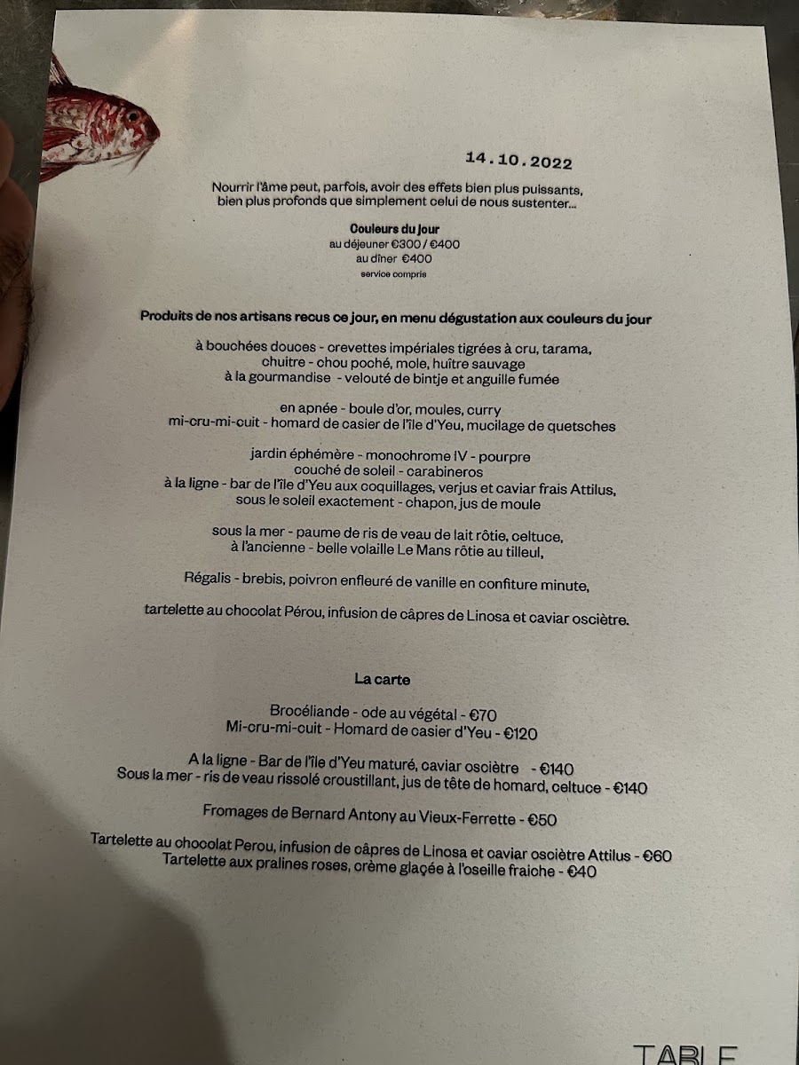 Table Bruno Verjus Photo Menu 4