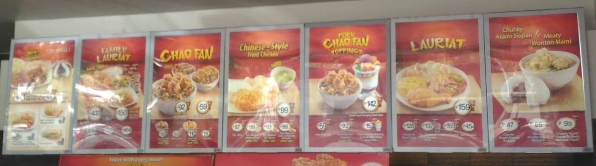 Chowking Burnham Park Photo Menu 2