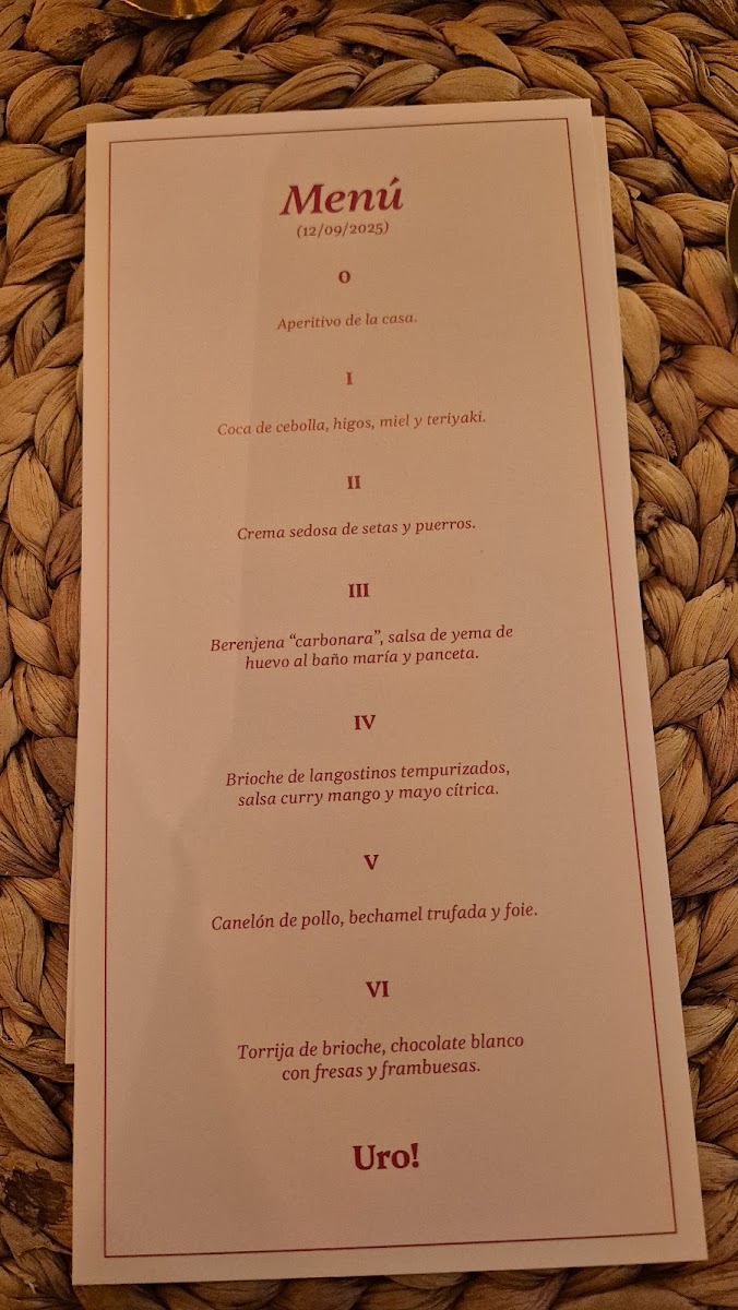 Uro! - Experiencias Gastronómicas Photo Menu 1