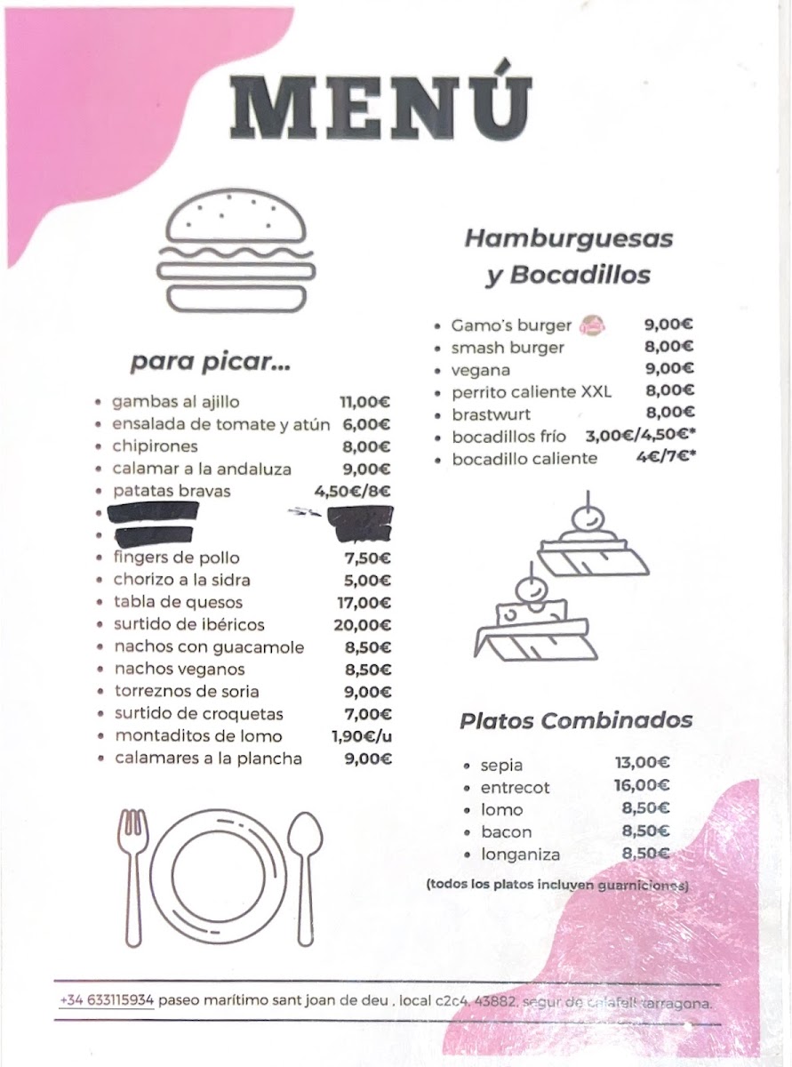 Gamo's Gelateria segur de calafell Photo Menu 2