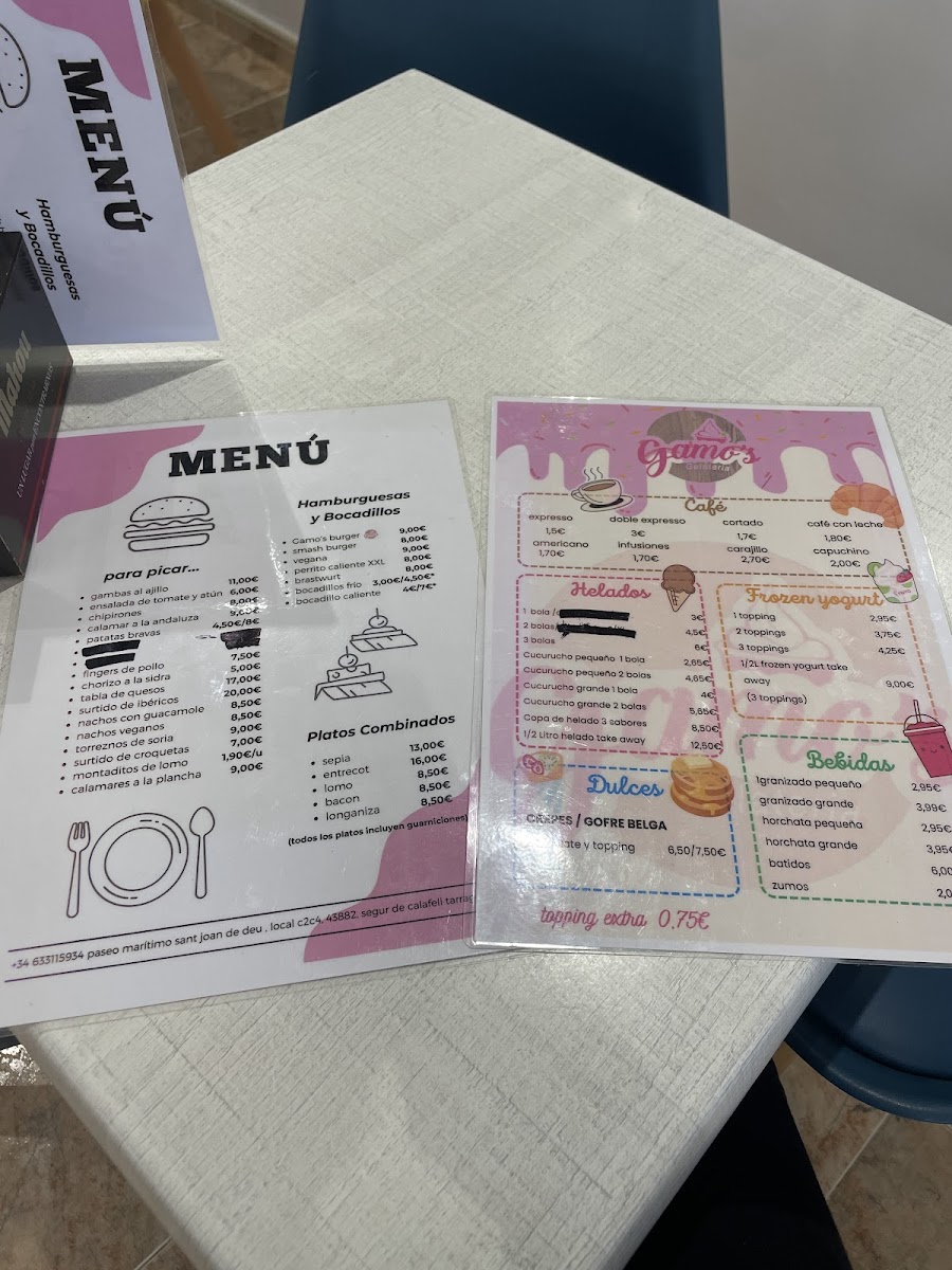 Gamo's Gelateria segur de calafell Photo Menu 4