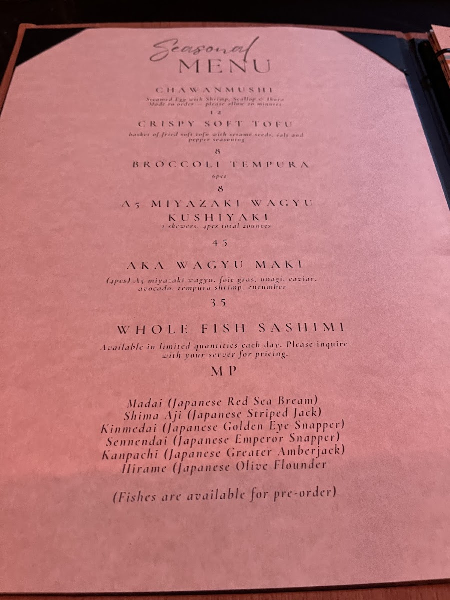Ryu Izakaya Photo Menu 3