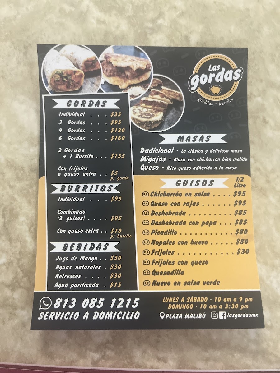 Las Gordas Photo Menu 2