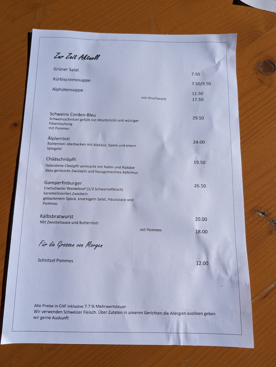 Skihaus Gamperfin Photo Menu 1