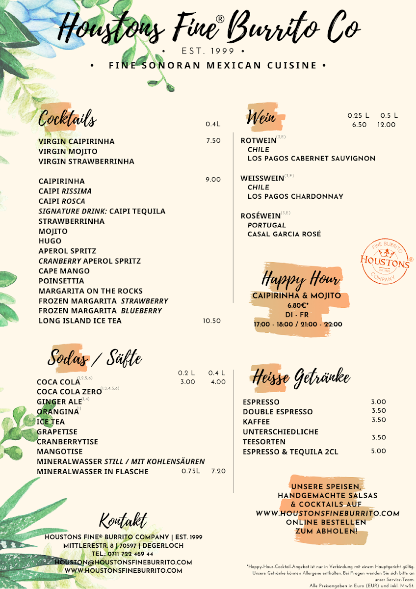 Houstons Fine Burrito Company Photo Menu 3
