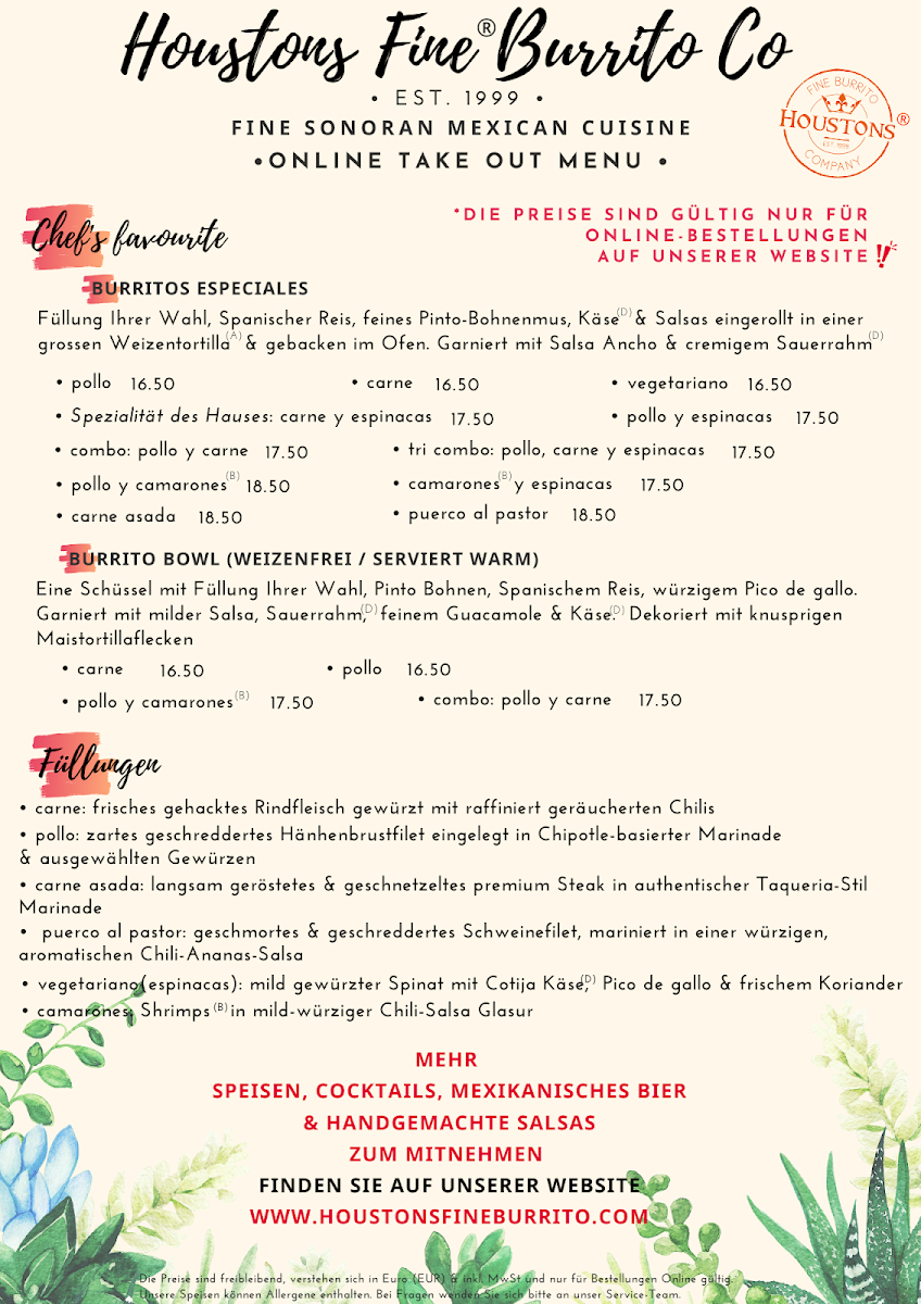 Houstons Fine Burrito Company Photo Menu 4