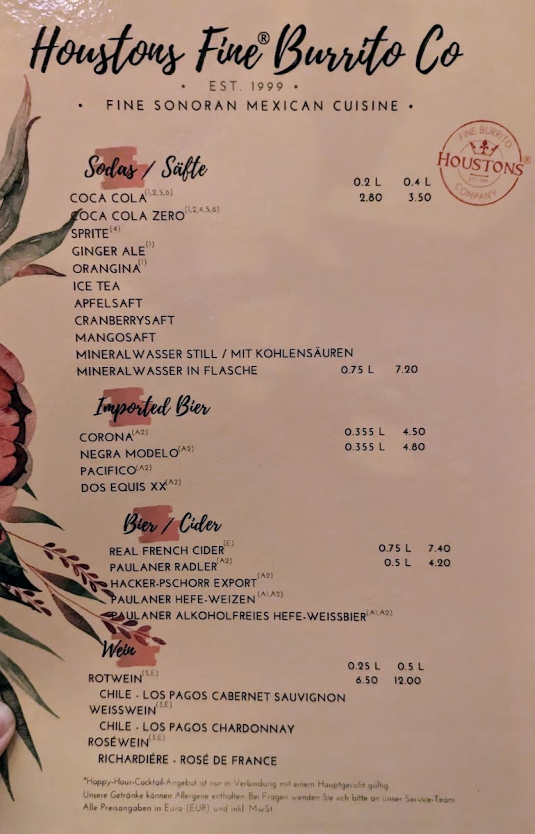 Houstons Fine Burrito Company Photo Menu 5