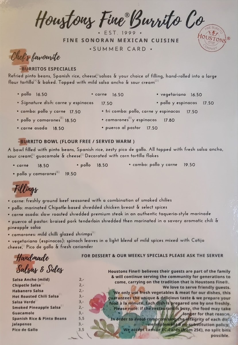 Houstons Fine Burrito Company Photo Menu 6