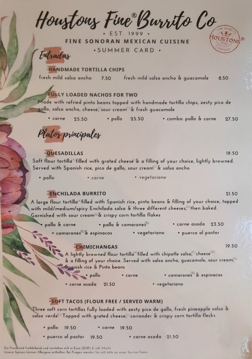 Houstons Fine Burrito Company Photo Menu 7