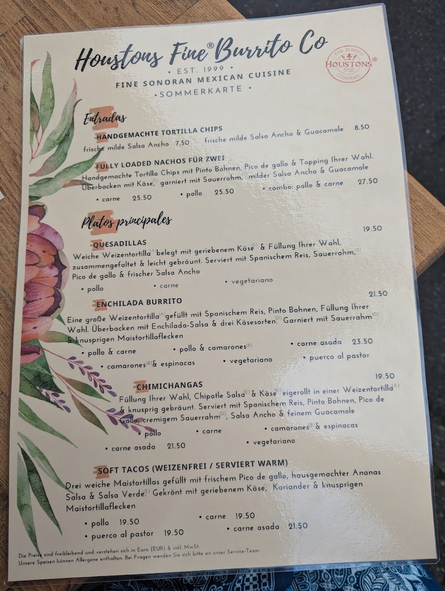 Houstons Fine Burrito Company Photo Menu 9