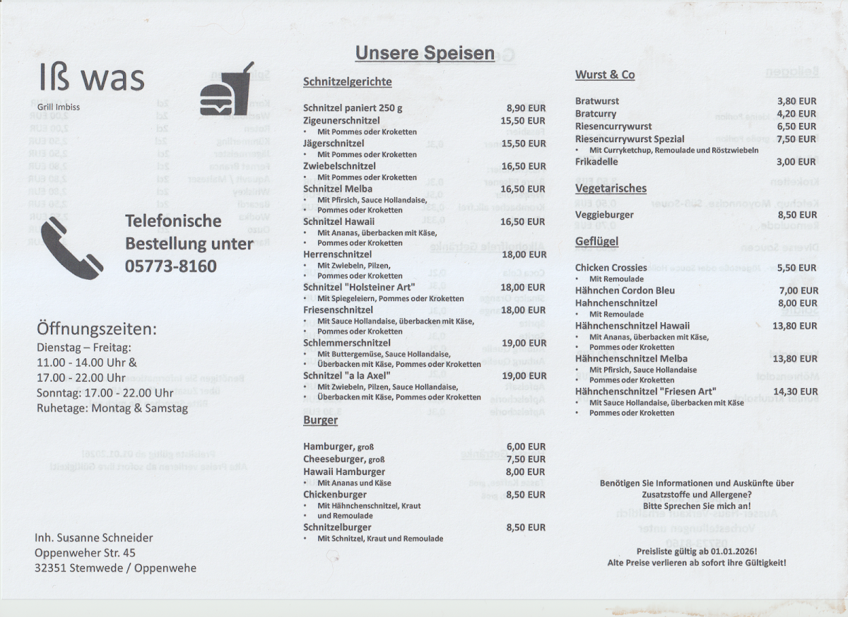 Iß was Oppenwehe Photo Menu 1