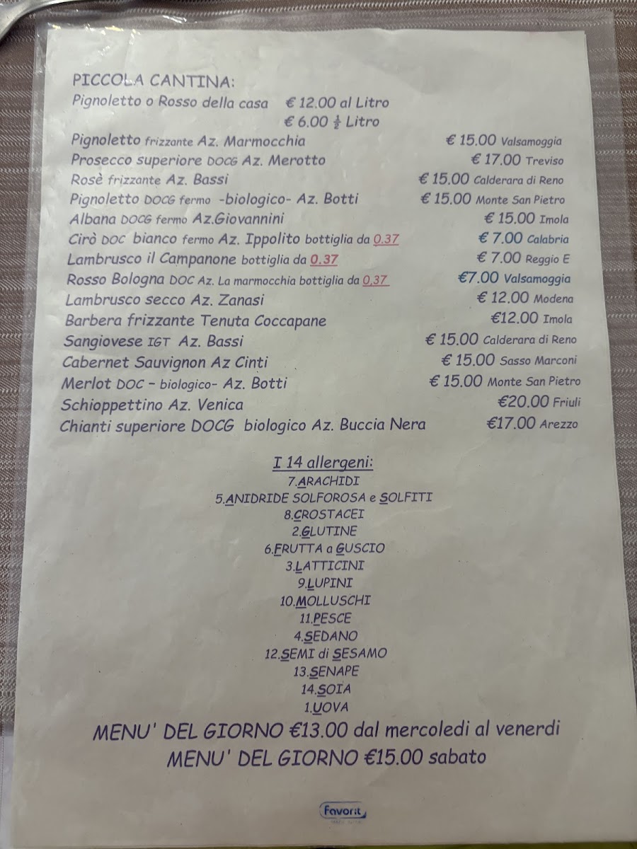Locanda Trattoria Mattarozzi Photo Menu 2
