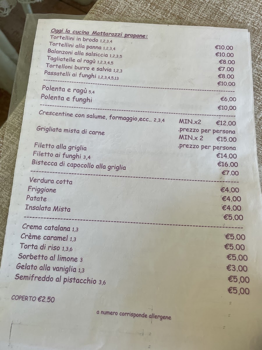 Locanda Trattoria Mattarozzi Photo Menu 3