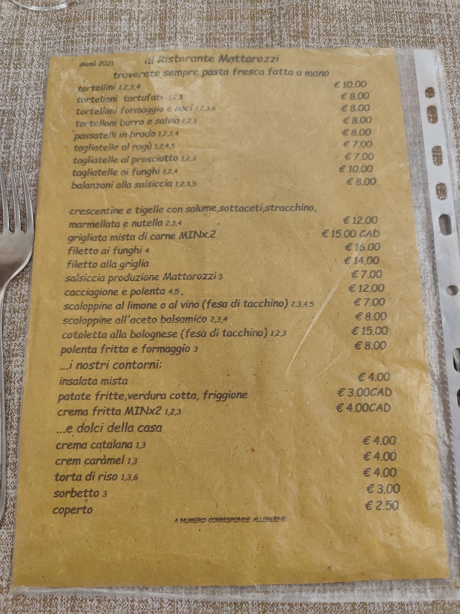 Locanda Trattoria Mattarozzi Photo Menu 6