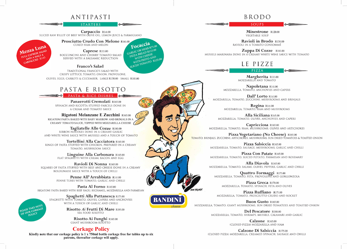 Franco's Pizzeria & Trattoria Photo Menu 2