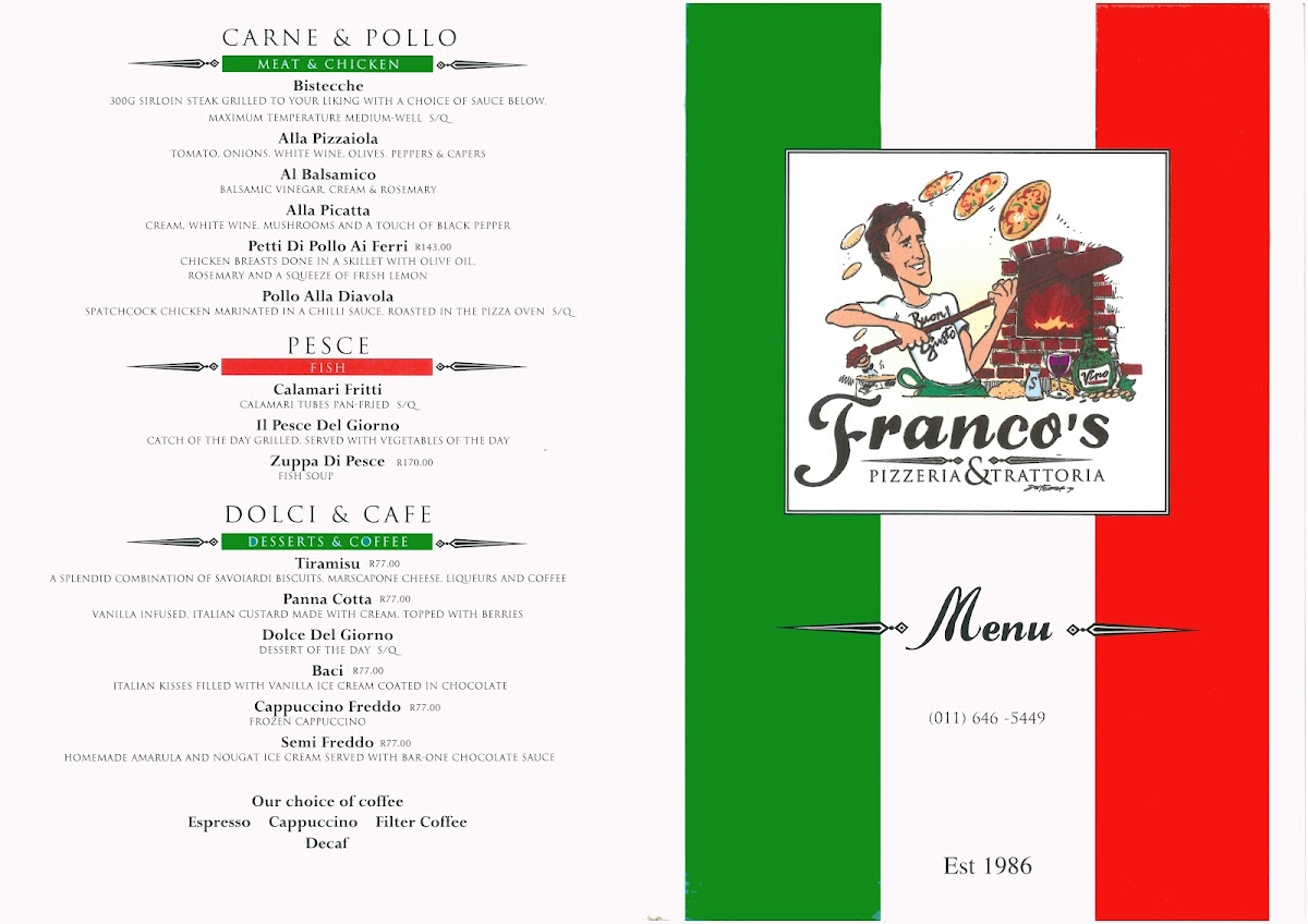 Franco's Pizzeria & Trattoria Photo Menu 8