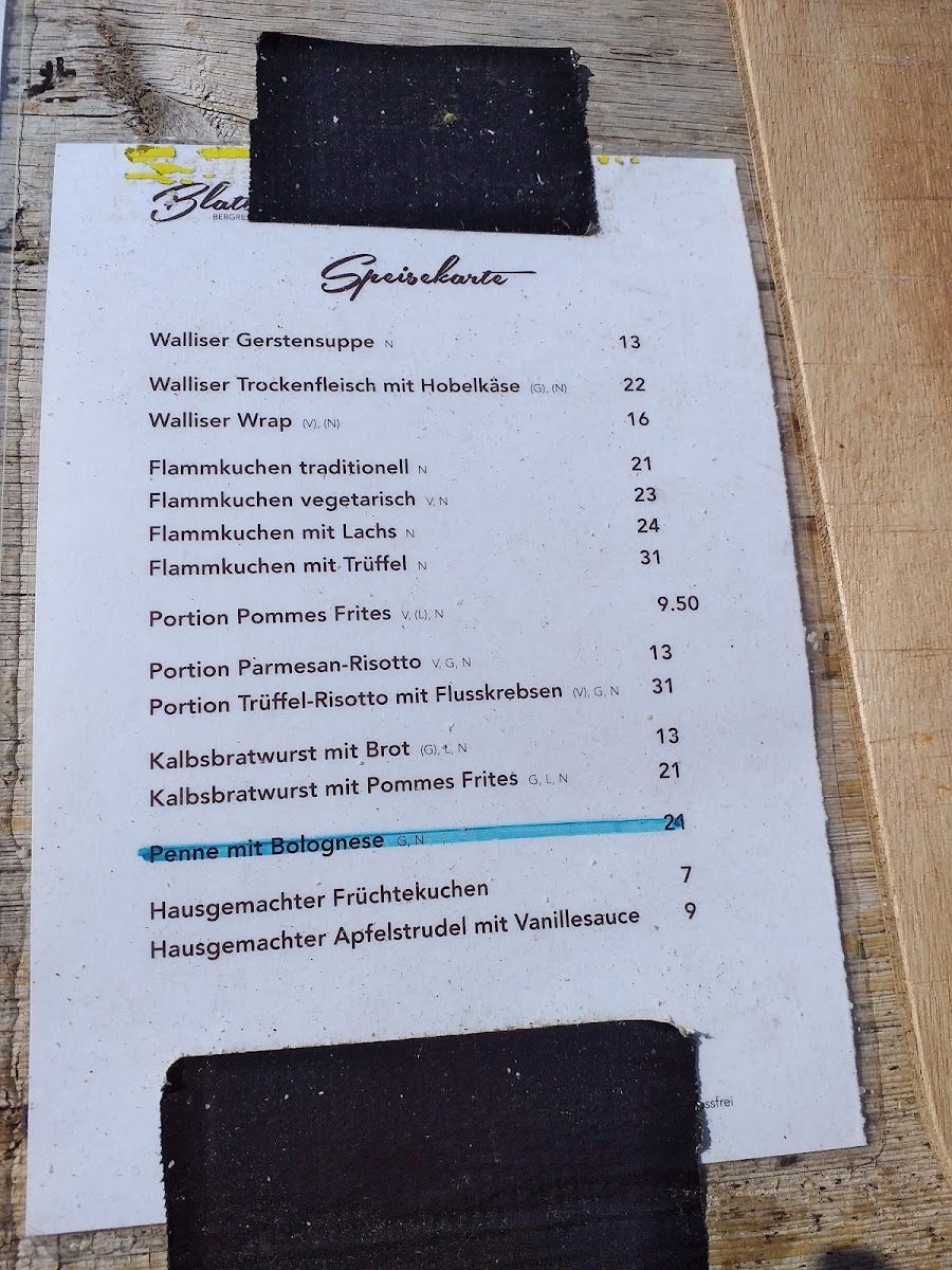 Bergrestaurant Blatten Photo Menu 6