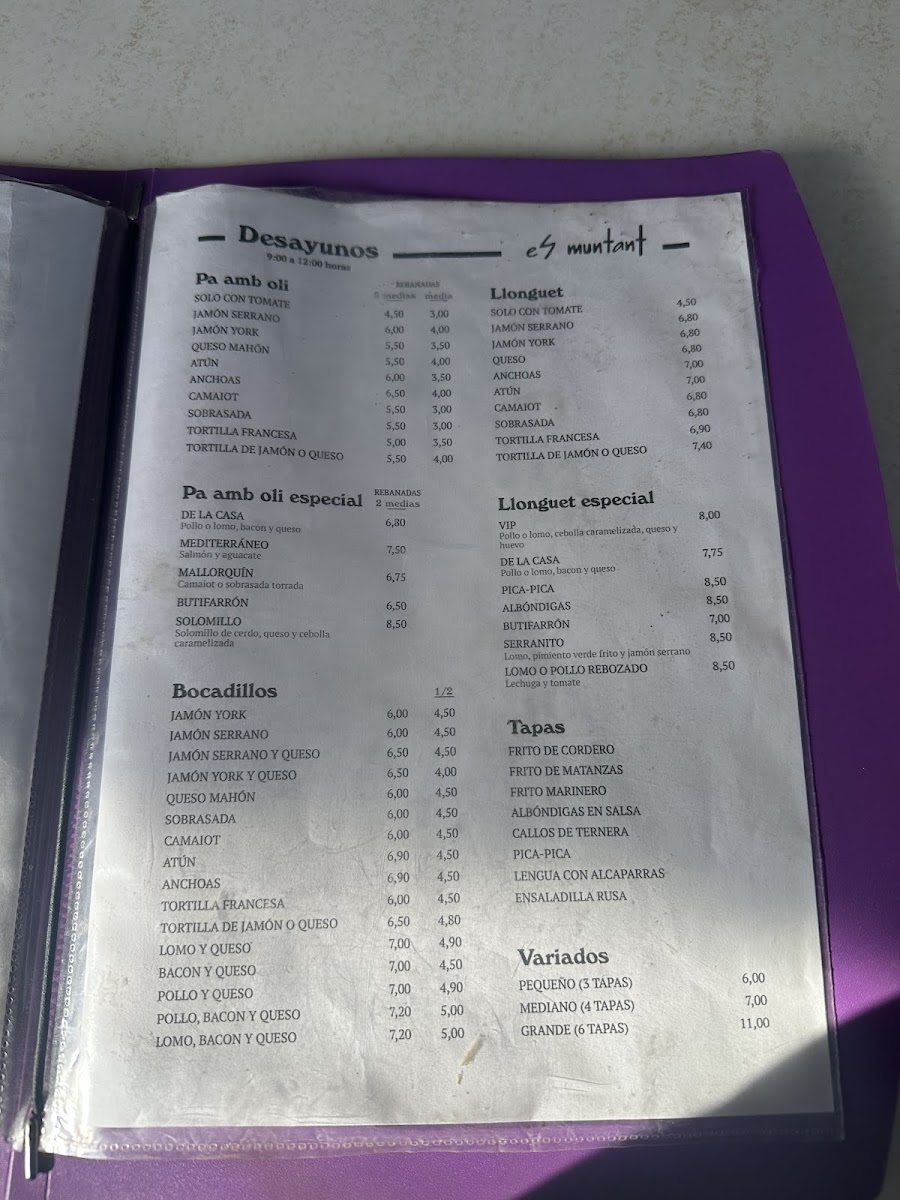 Restaurant es Muntant Photo Menu 4