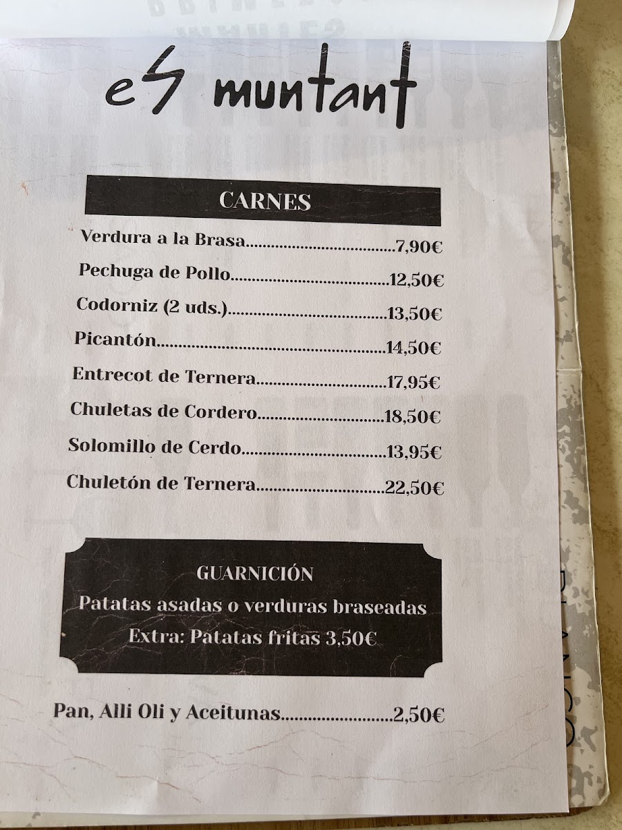 Restaurant es Muntant Photo Menu 5