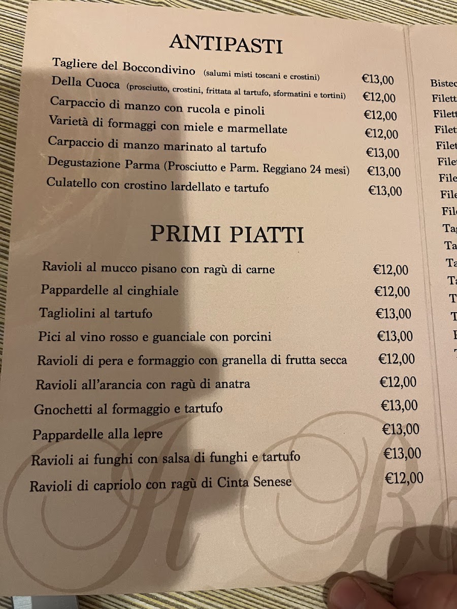 Trattoria Boccondivino Photo Menu 3