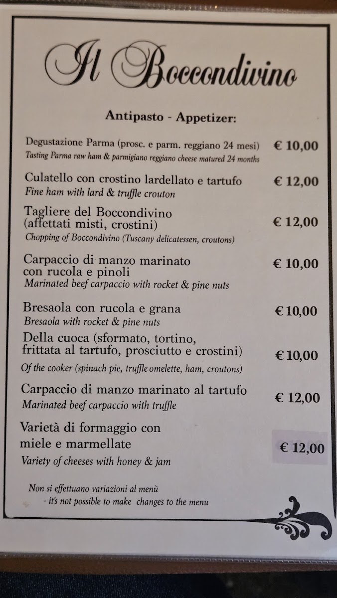 Trattoria Boccondivino Photo Menu 6