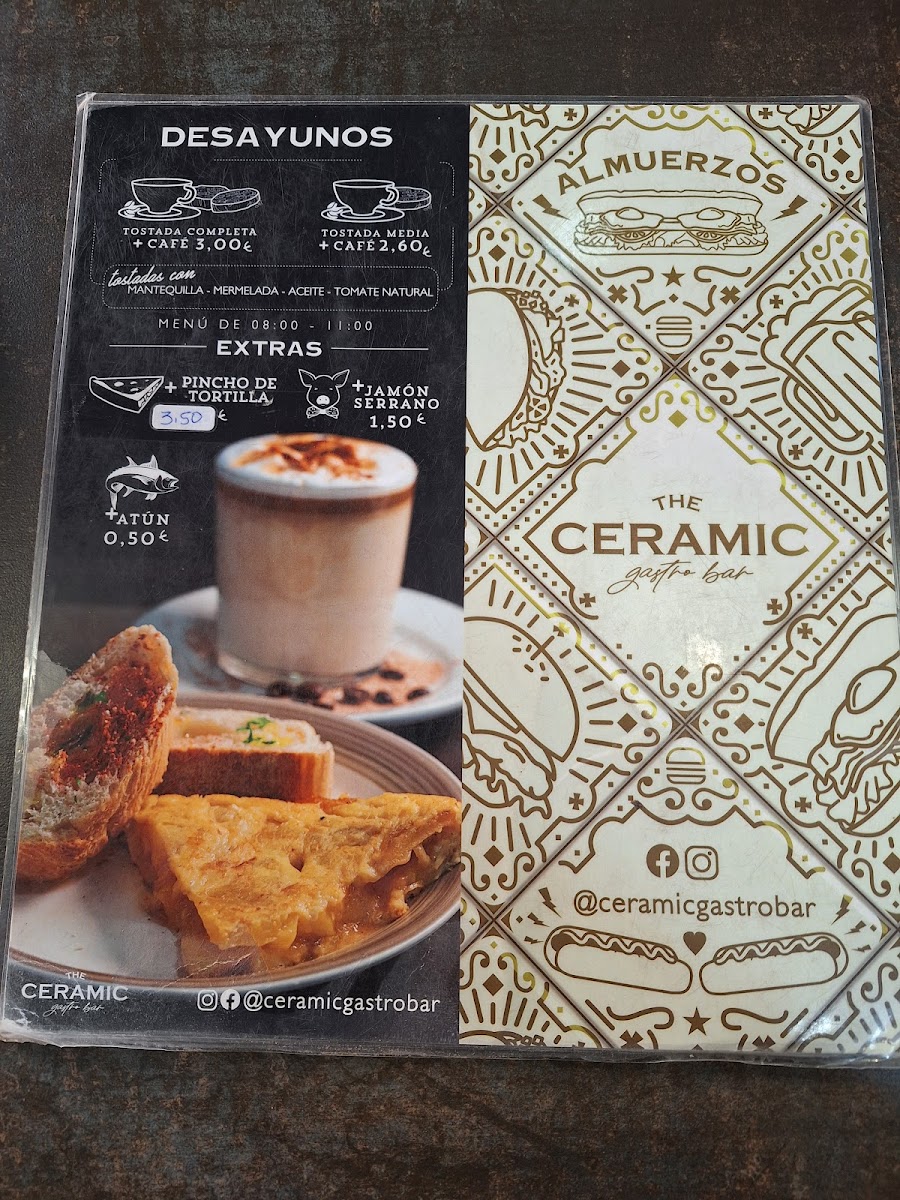 The Ceramic Bar Photo Menu 5