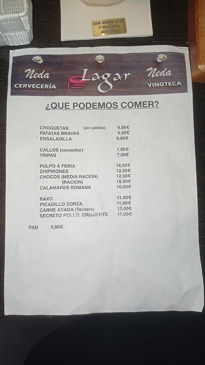 Cerveceria O Lagar do Camiño Photo Menu 2