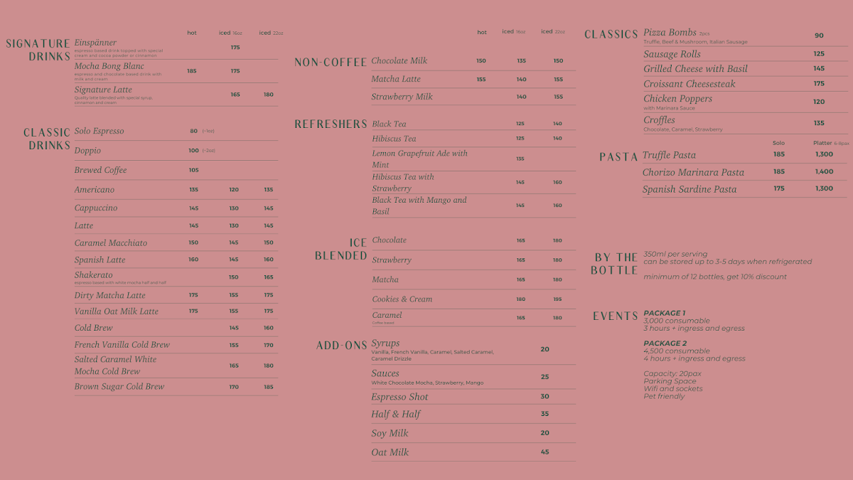 Auring's Cafe Photo Menu 1