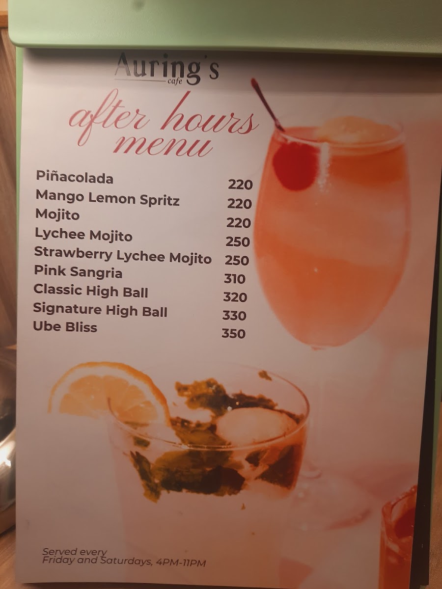 Auring's Cafe Photo Menu 2