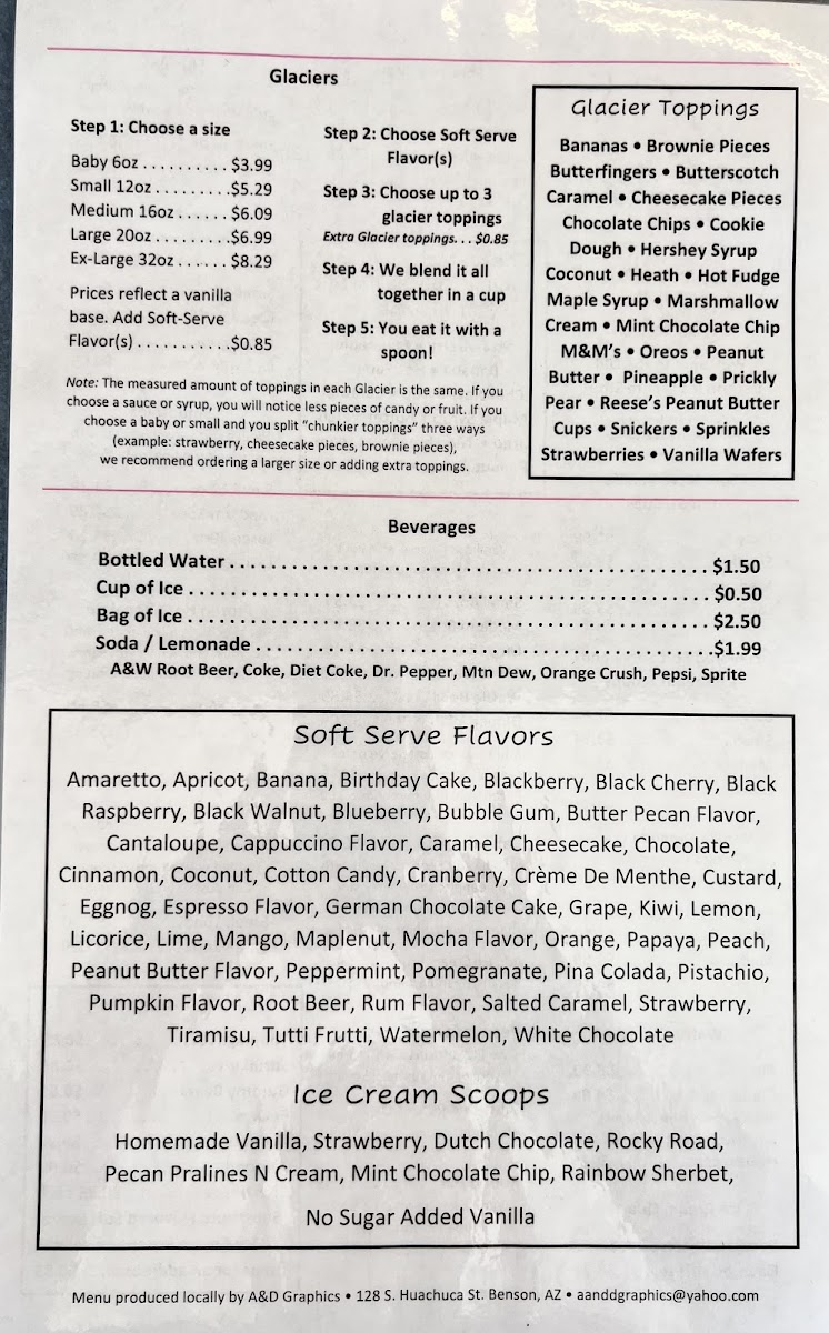 Old Benson Ice Cream Stop Photo Menu 9