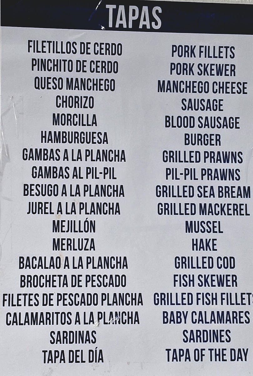 Restaurante La Puntilla Photo Menu 1