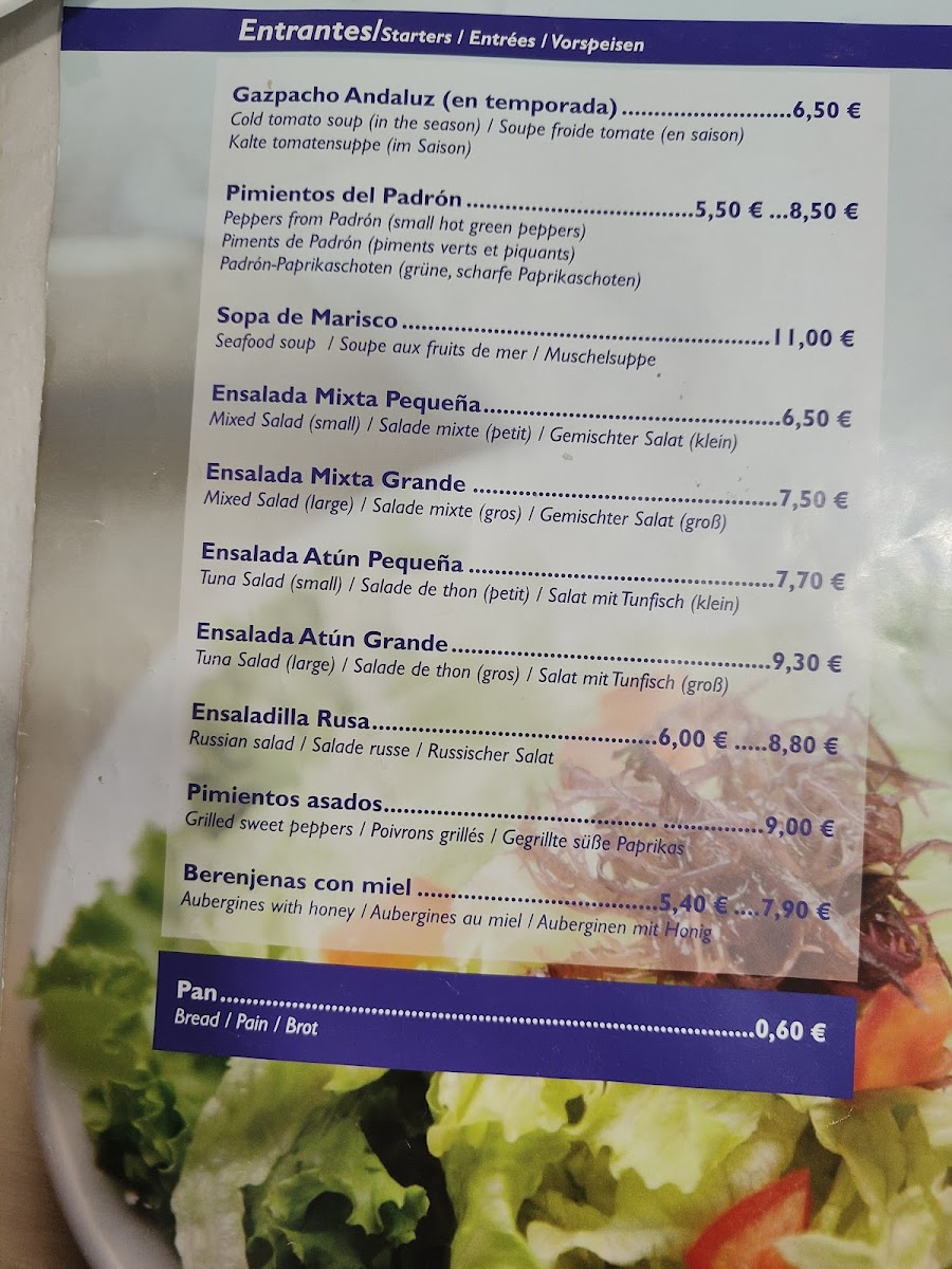 Restaurante La Puntilla Photo Menu 3