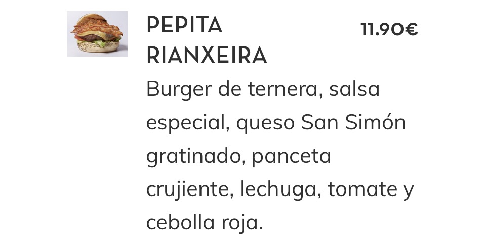 La Pepita Burger Bar - Vialia Vigo Photo Menu 1