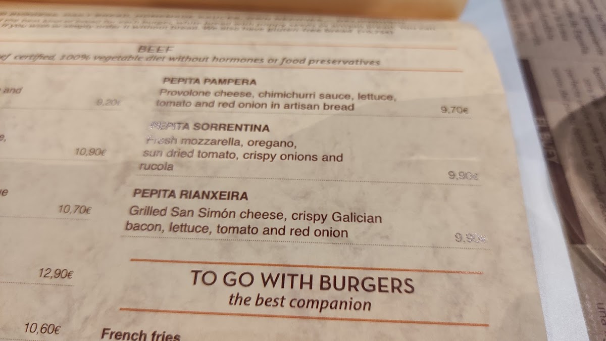 La Pepita Burger Bar - Vialia Vigo Photo Menu 10