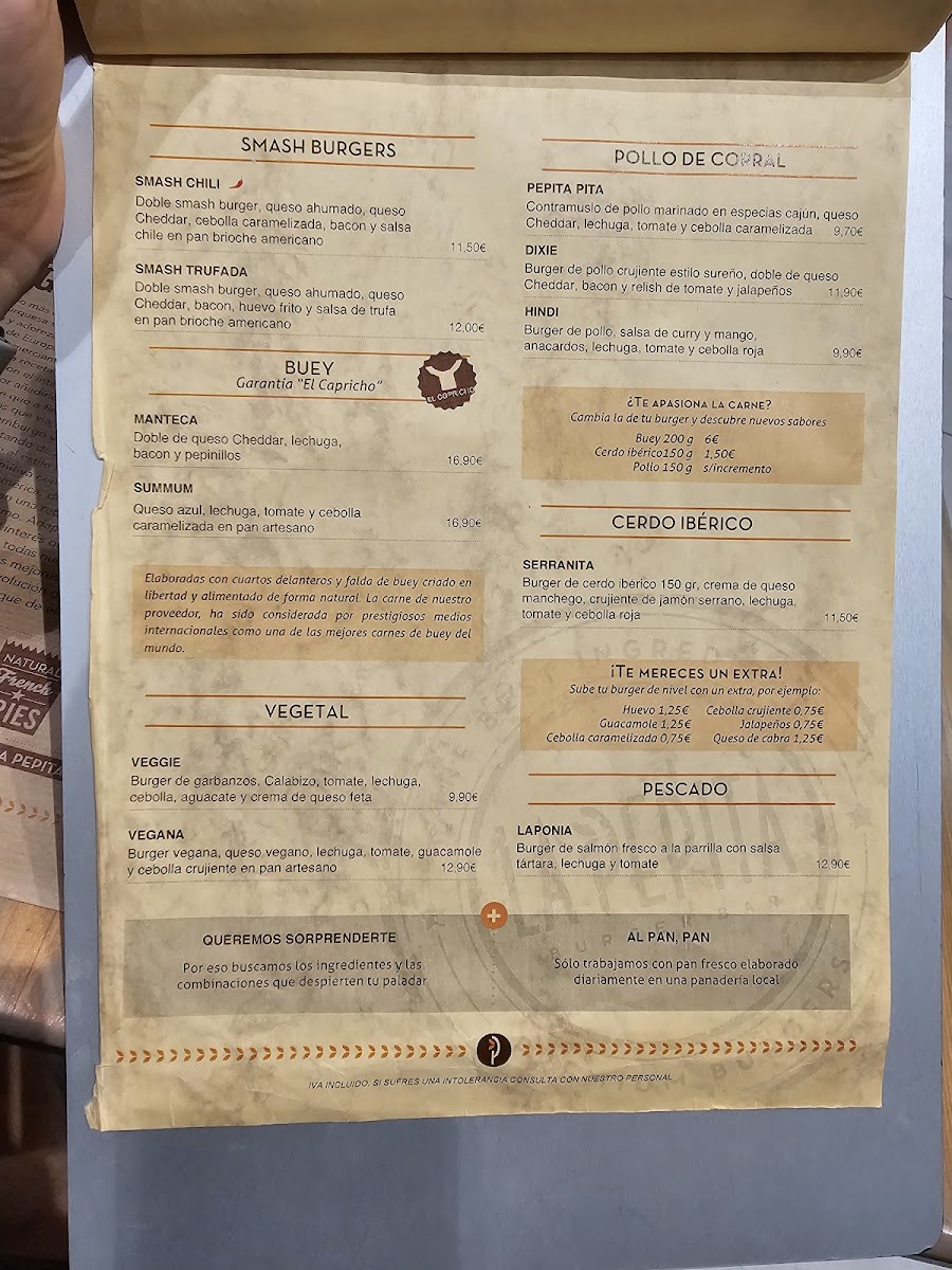 La Pepita Burger Bar - Vialia Vigo Photo Menu 5