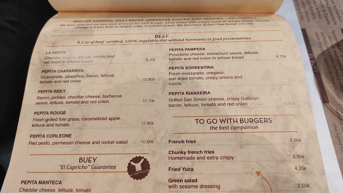 La Pepita Burger Bar - Vialia Vigo Photo Menu 6
