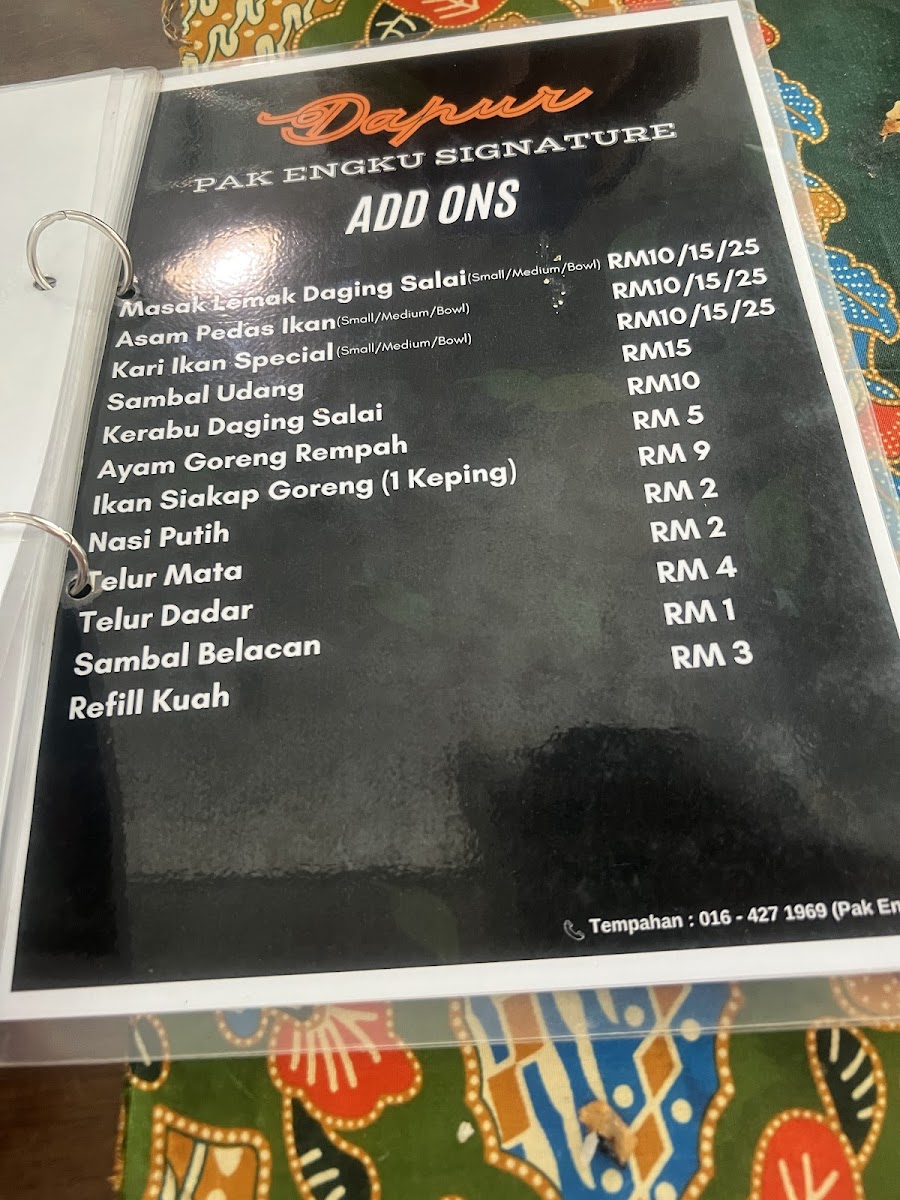Dapur Pak Engku Signature Photo Menu 10