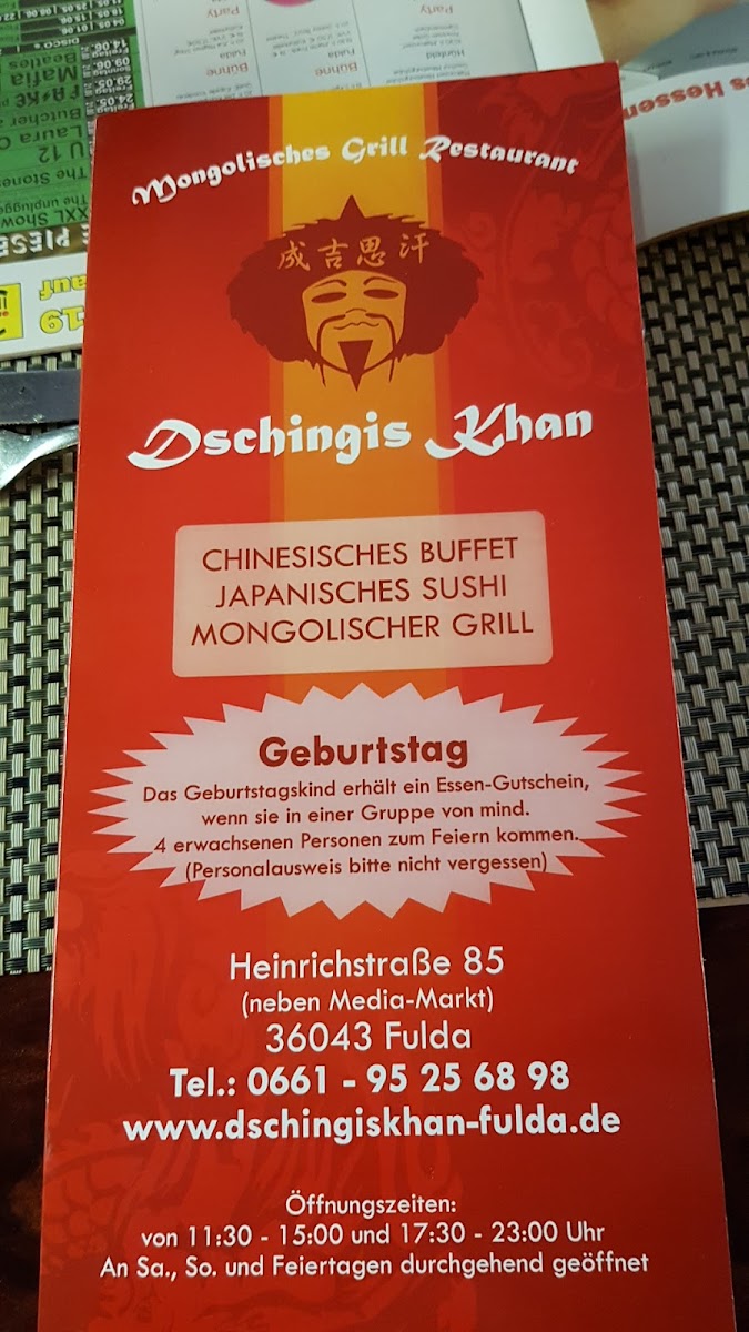 Mongolisches Grill Restaurant Dschingis Khan Photo Menu 9