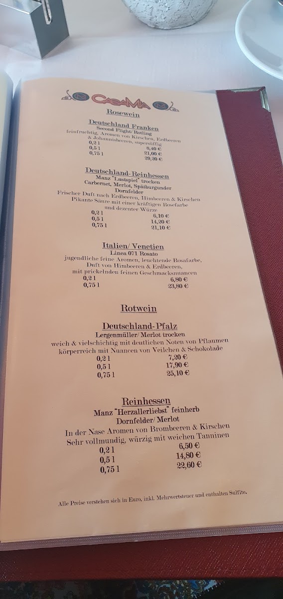 Casa Mia Photo Menu 1