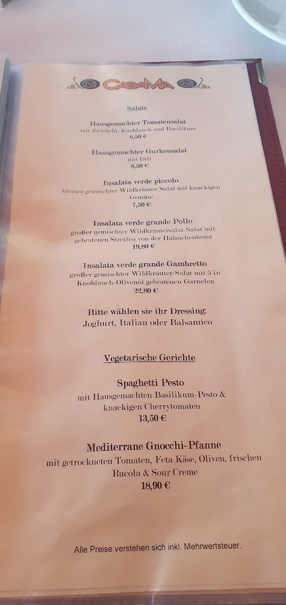 Casa Mia Photo Menu 2