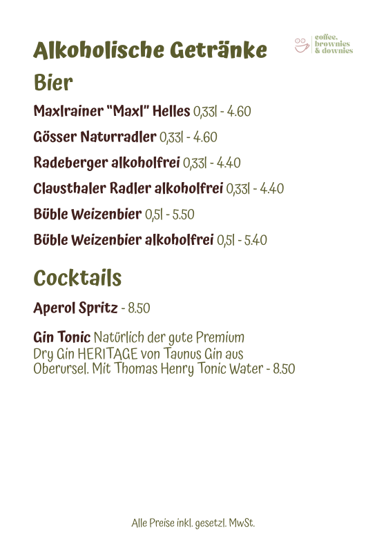 coffee, brownies & downies Oberursel Photo Menu 10