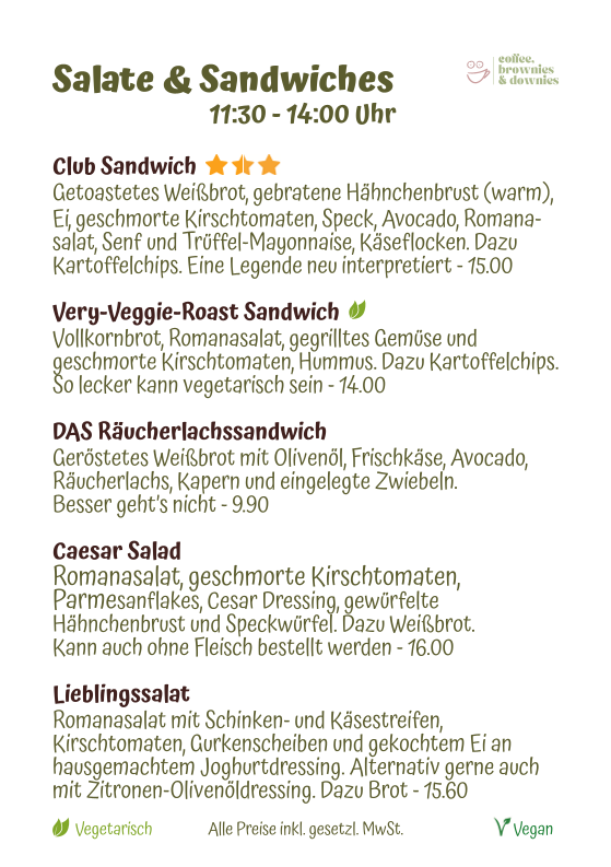 coffee, brownies & downies Oberursel Photo Menu 3