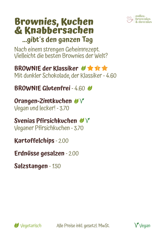 coffee, brownies & downies Oberursel Photo Menu 9