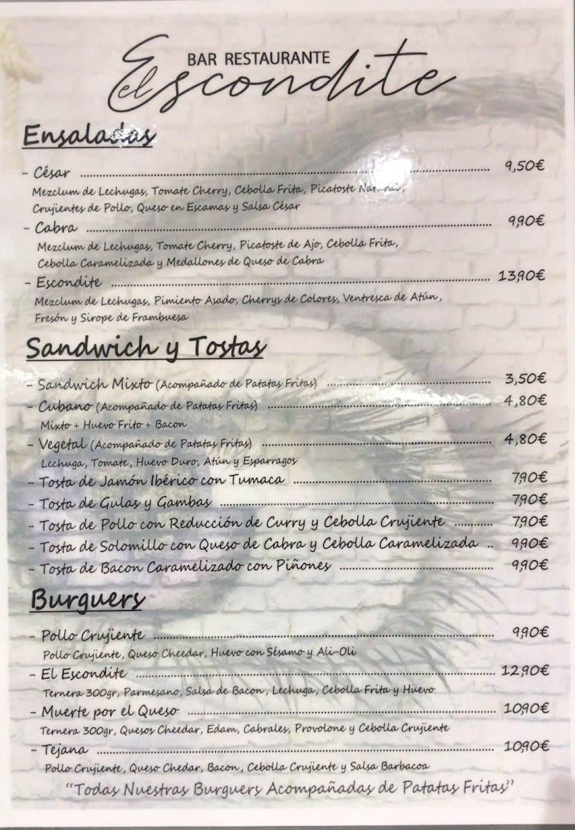 El escondite Photo Menu 2