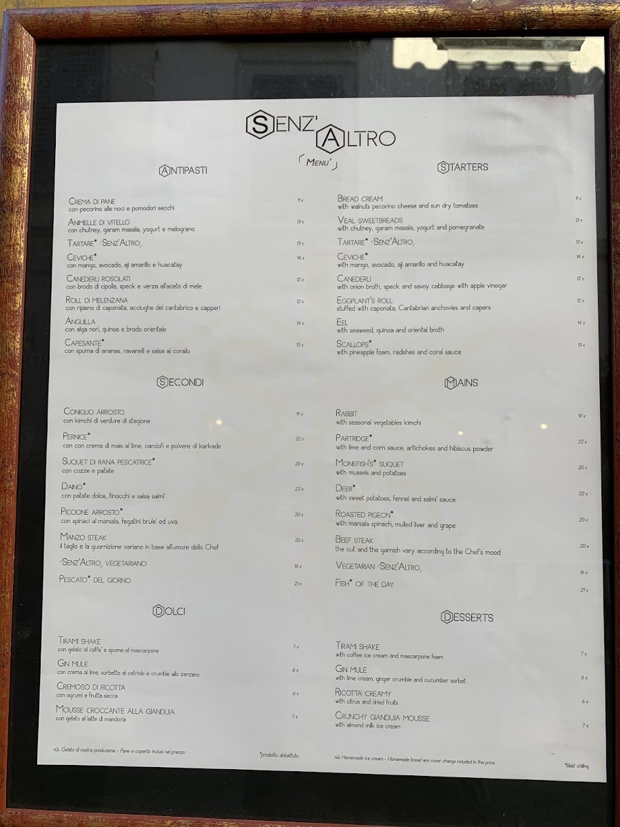 Senz'Altro Bistrot Firenze Photo Menu 4